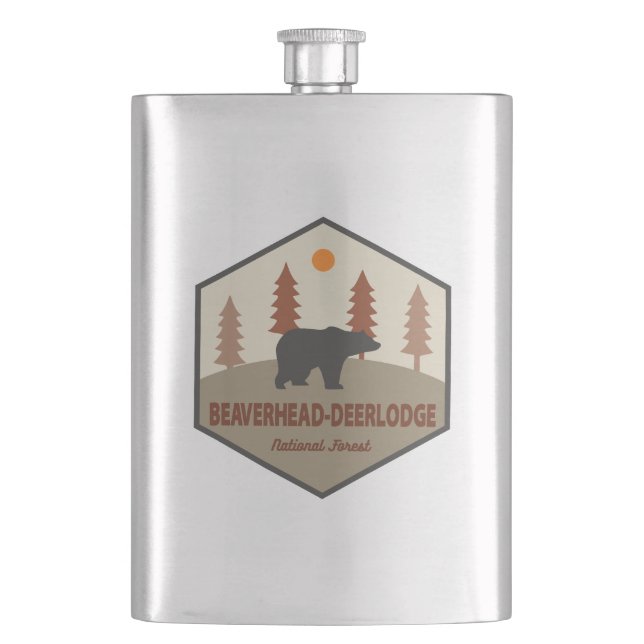 Beaverhead-Deerlodge National Forest Montana Bear Hip Flask (Front)