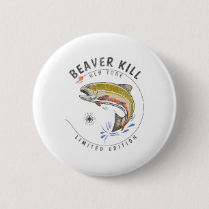 Beaverkill River New York Fly Fishing Souvenir Bea 6 Cm Round Badge