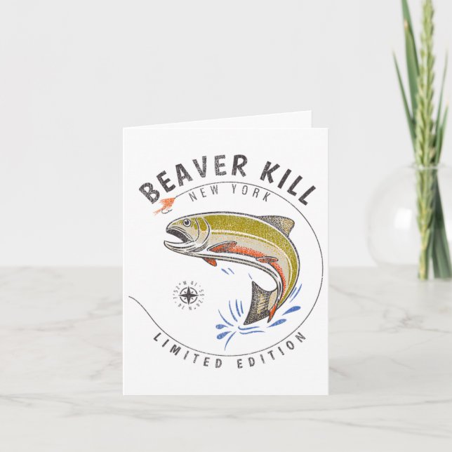 Beaverkill River New York Fly Fishing Souvenir Bea Card (Front)