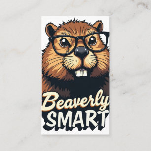 Beaverly Smart – Funny Beaver with Glasses Graphic Business Card