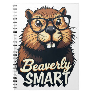 Beaverly Smart – Funny Beaver with Glasses Graphic Notebook