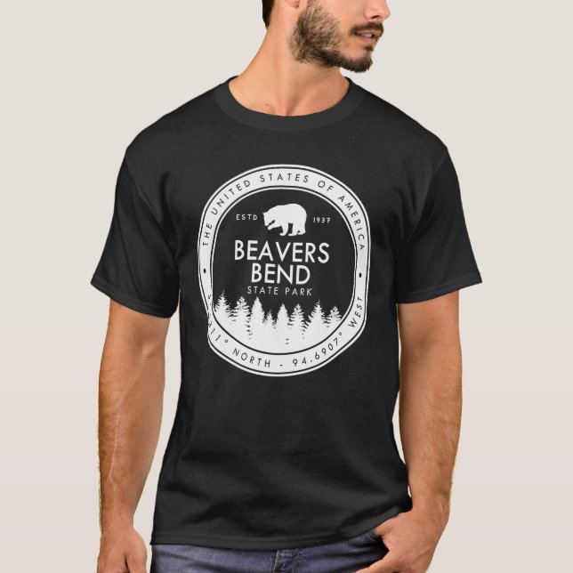 Beavers Bend State Park Oklahoma Emblem OK T-Shirt (Front)