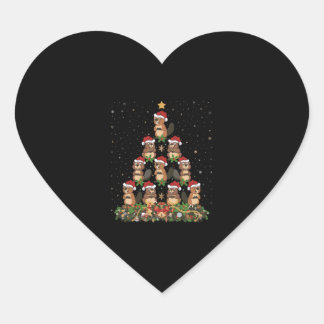 Beavers Christmas Tree Gift Funny Christmas Beaver Heart Sticker