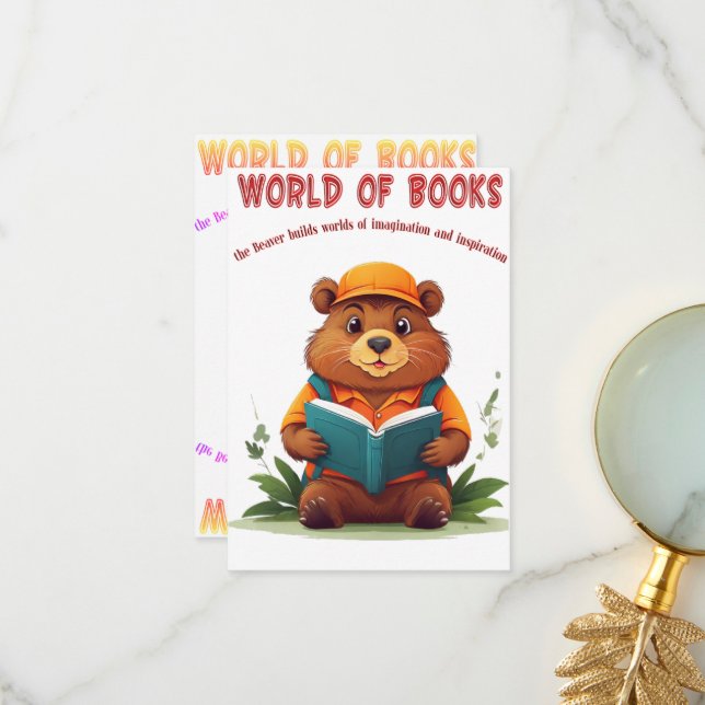 Beaver's Imagination - A Literary Tribute Thank You Card (Front/Back In Situ)