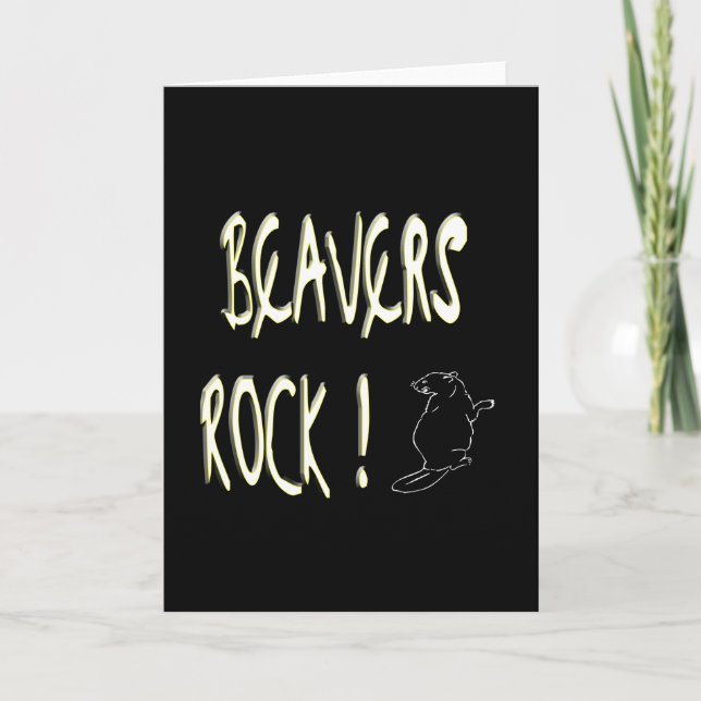 Beavers Rock! Greeting Card (Front)