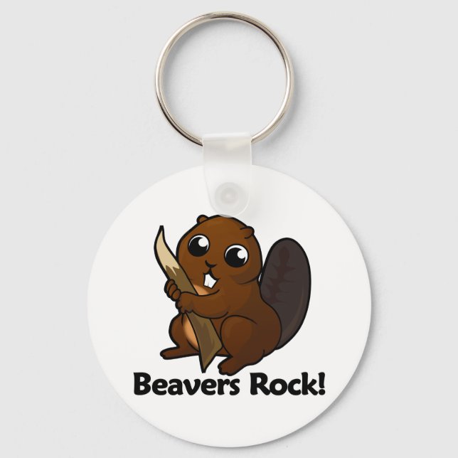 Beavers Rock! Key Ring (Front)