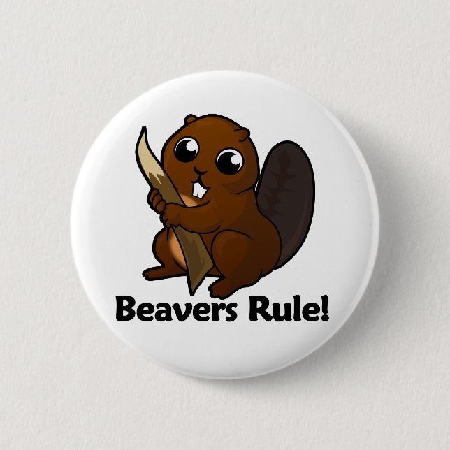 Beavers Rule! 6 Cm Round Badge (Front)
