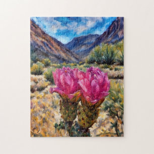 Beavertail Cactus Bloom Black Canyon Jigsaw Puzzle