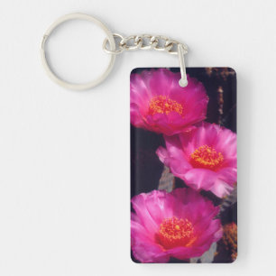 Beavertail Cactus Flowers 2 Key Ring