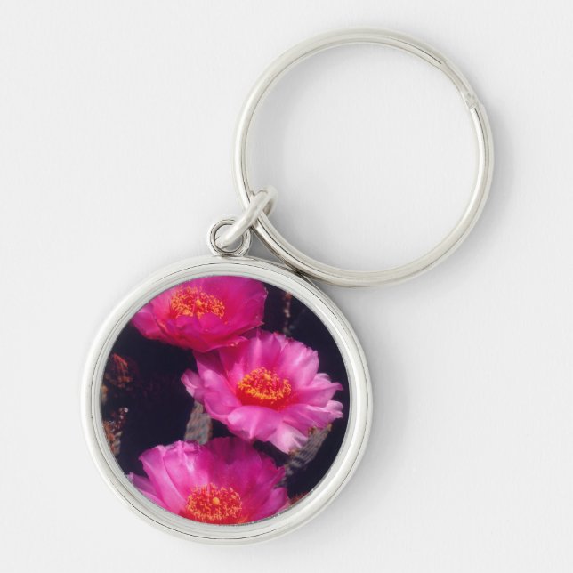 Beavertail Cactus Flowers 2 Key Ring (Front)
