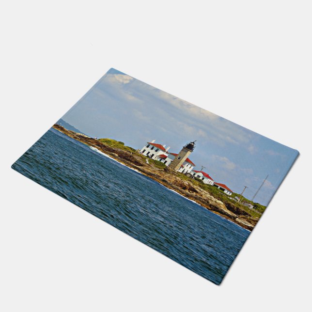 Beavertail Lighthouse, Rhode Island Door Mat (Angled)