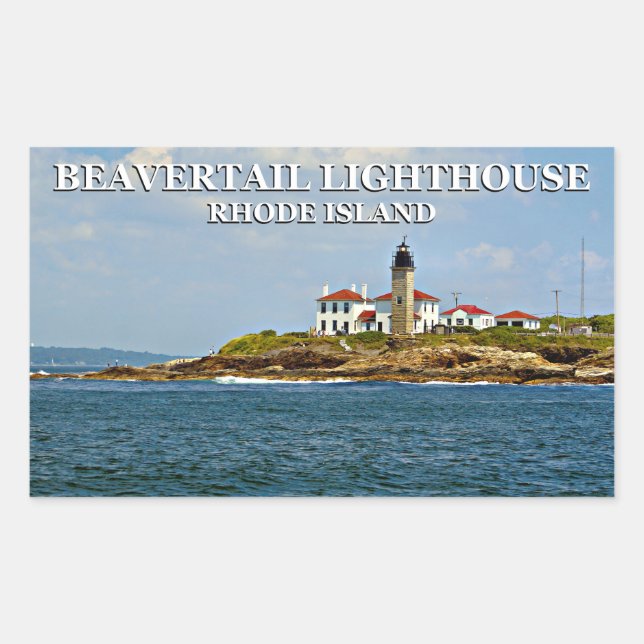Beavertail Lighthouse, Rhode Island Rectangular Sticker (Front)