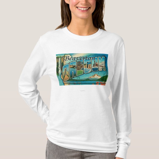 Beaverton, Oregon - Large Letter Scenes T-Shirt (Front)