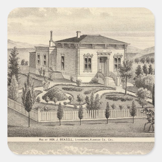 Beazell, English residences, farms Square Sticker (Front)