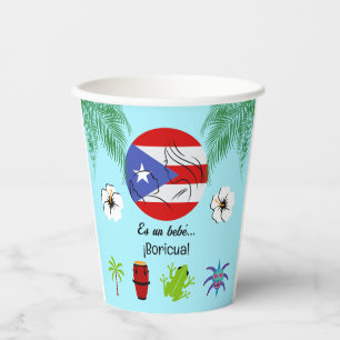 Bebe Boricua Puerto Rican Baby Shower Blue Paper Cups