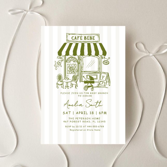 Bebe Cafe Home cafe themed Baby shower Invitation (Creator Uploaded)