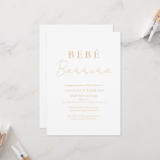 Bebe Cafe Invitación Simple Baby Shower Invitation