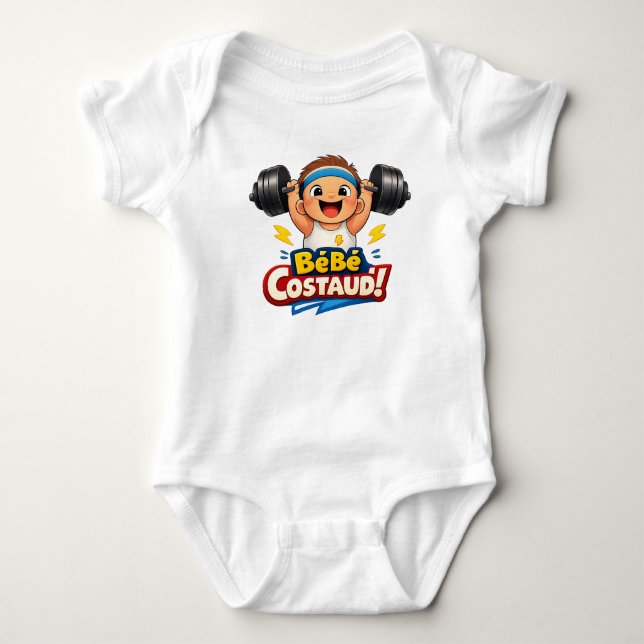 Bébé Costaud Strong Baby Illustration Bodysuit (Front)