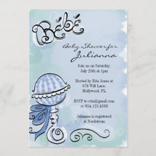 Bebe - French Inspired baby shower invitation