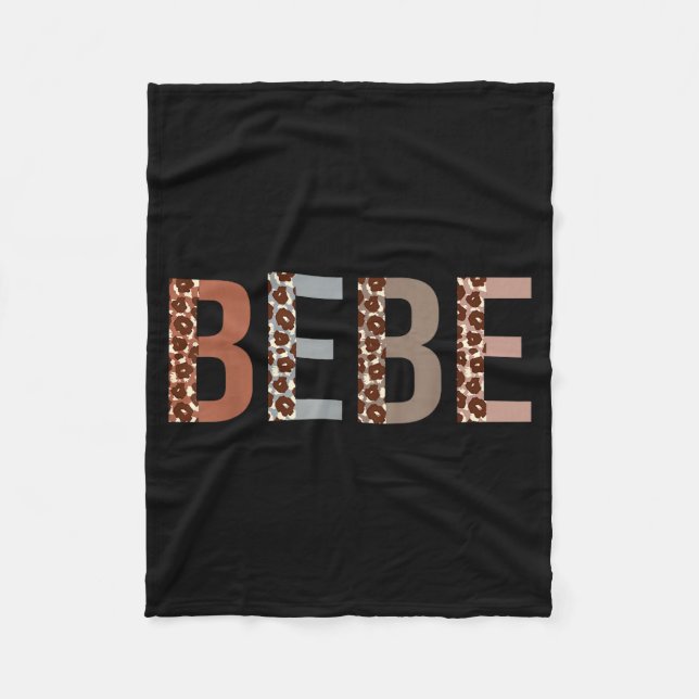 Bebe leopard print mum cute mothers day funny fleece blanket (Front)