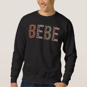 Bebe Leopard Print Mum Cute Mothers Day Grandma Sweatshirt