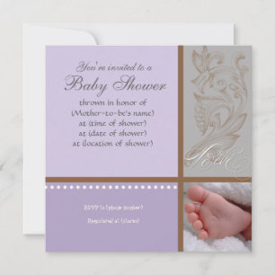 Bébé Modern Swirl n Dot - Baby Girl Shower Invite