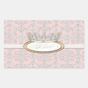 Bébé Princess Crown, Girl Baby Shower Sticker Seal