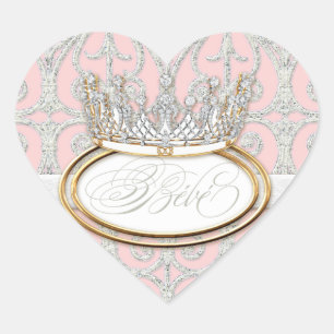 Bébé Princess Crown, Girl Baby Shower Sticker Seal