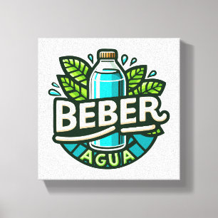 Beber agua canvas print
