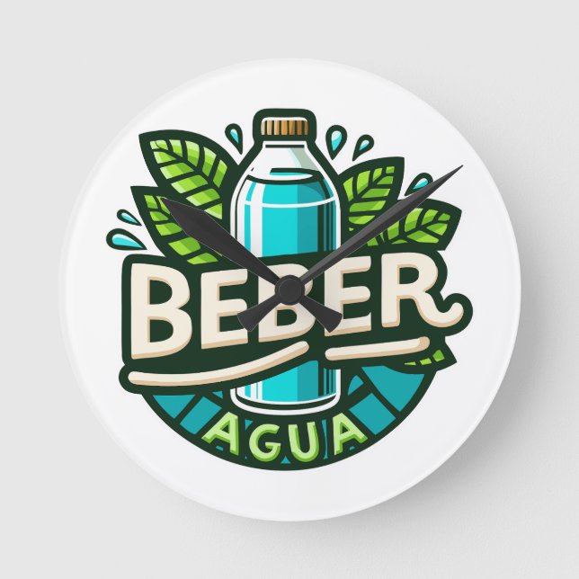 Beber agua round clock (Front)