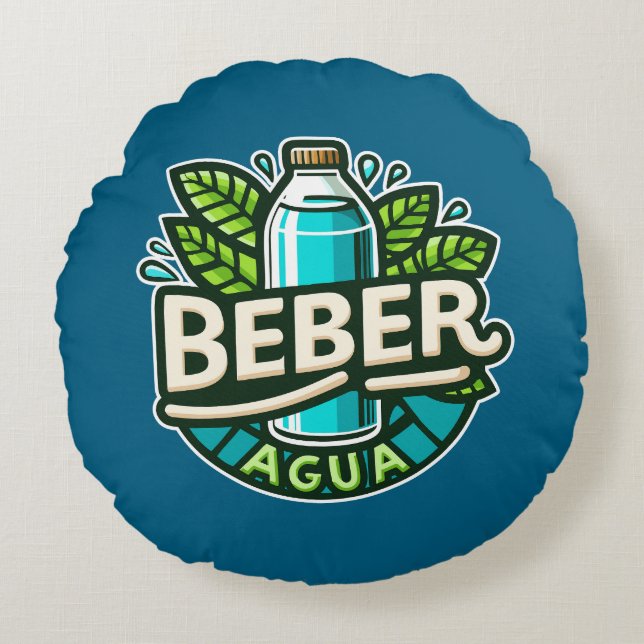 Beber agua round cushion (Front)