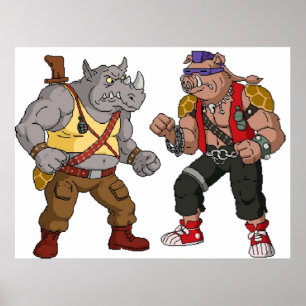 Bebop Rocksteady Funny big print