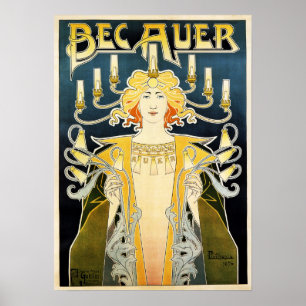 BEC AUER 1896 Incandescent Gas Petrol Light Poster