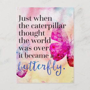 Became A Butterfly Quote Postcard