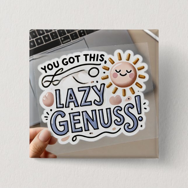 Because Even Geniuses Need a Nap 😴✨ 15 Cm Square Badge (Front)