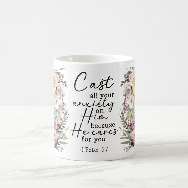 Because He Cares for You Coffee Mug (Center)