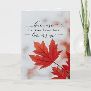 Because He Lives I Can Face Tomorrow Hymn Card