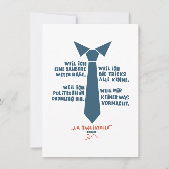 Because I have a clean vest — Loriot Nudel (Front)