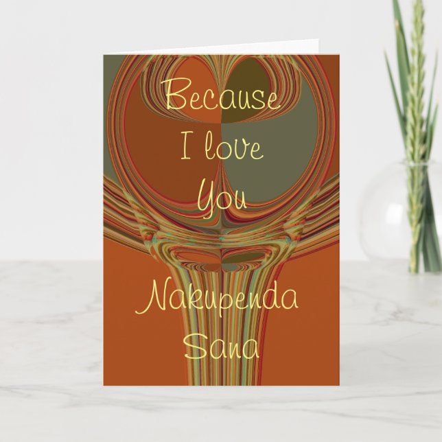 Because I Love you Greeting Card Vertical Template (Front)