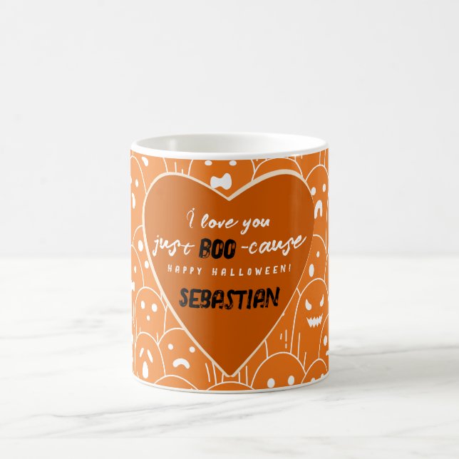 Because I Love You Just Boocause Ghost Gang Orange Coffee Mug (Center)