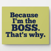 Because I'm the boss, that's why.