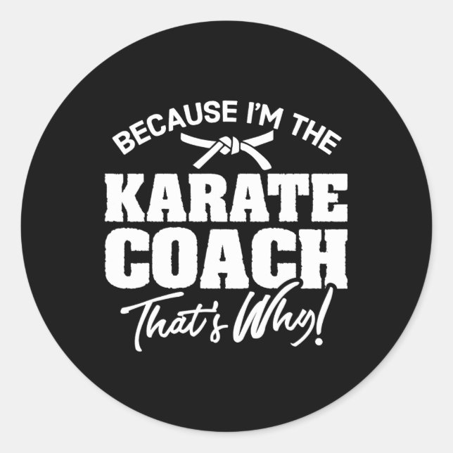 Because I'm The Karate Coach That's Why Gift  Classic Round Sticker (Front)