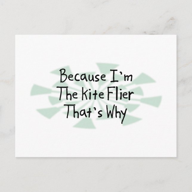 Because I'm the Kite Flier Postcard (Front)