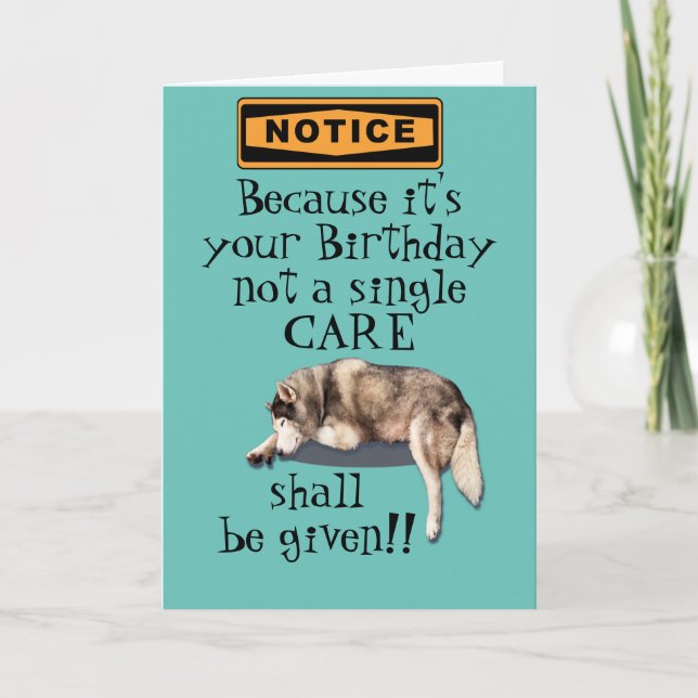 because it's your birthday not a care  bday card (Front)