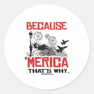 Because 'Merica That's Why Classic Round Sticker