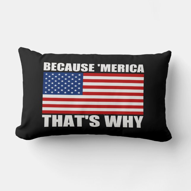 BECAUSE 'MERICA THAT'S WHY US Flag Couch Pillow (Front)