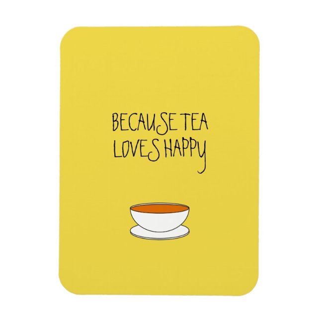 Because tea loves happy slogan, Japanese-style cup Magnet (Vertical)