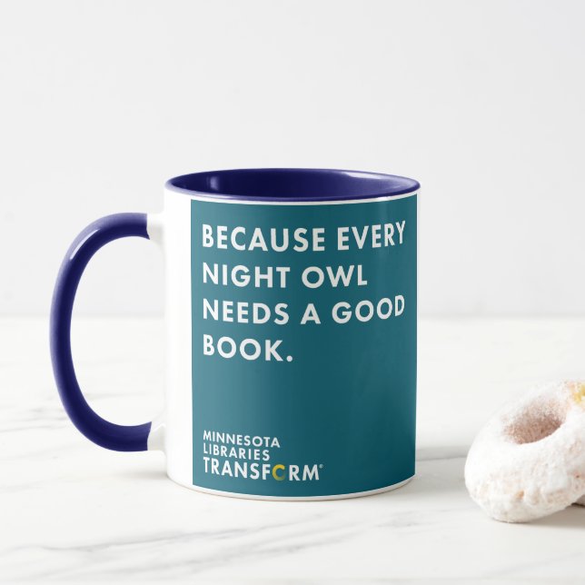 Because Teal Night Owl Mug (With Donut)