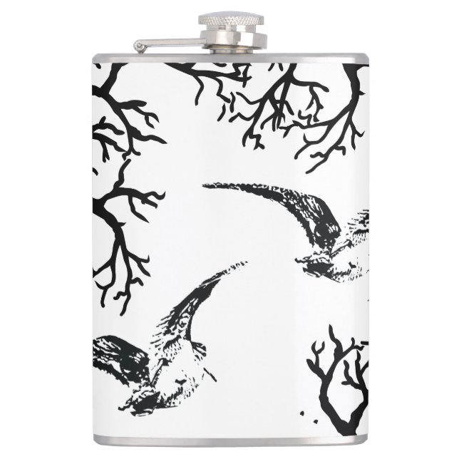 Beccaccia in volo tra i rami hip flask (Front)