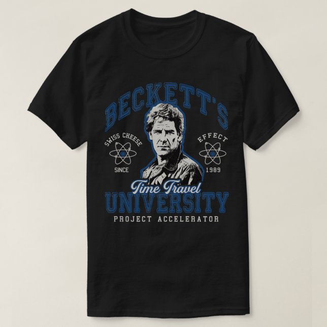 Becketts Time Travel University T-Shirt (Design Front)